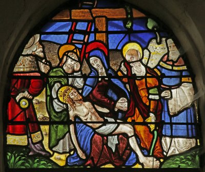 Window depicting the Pieta by French School